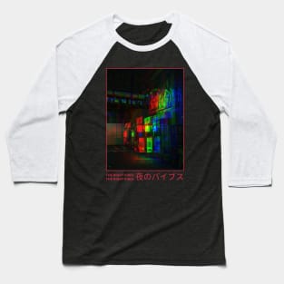 The Night Vibes Japanese Aesthetic Design Baseball T-Shirt